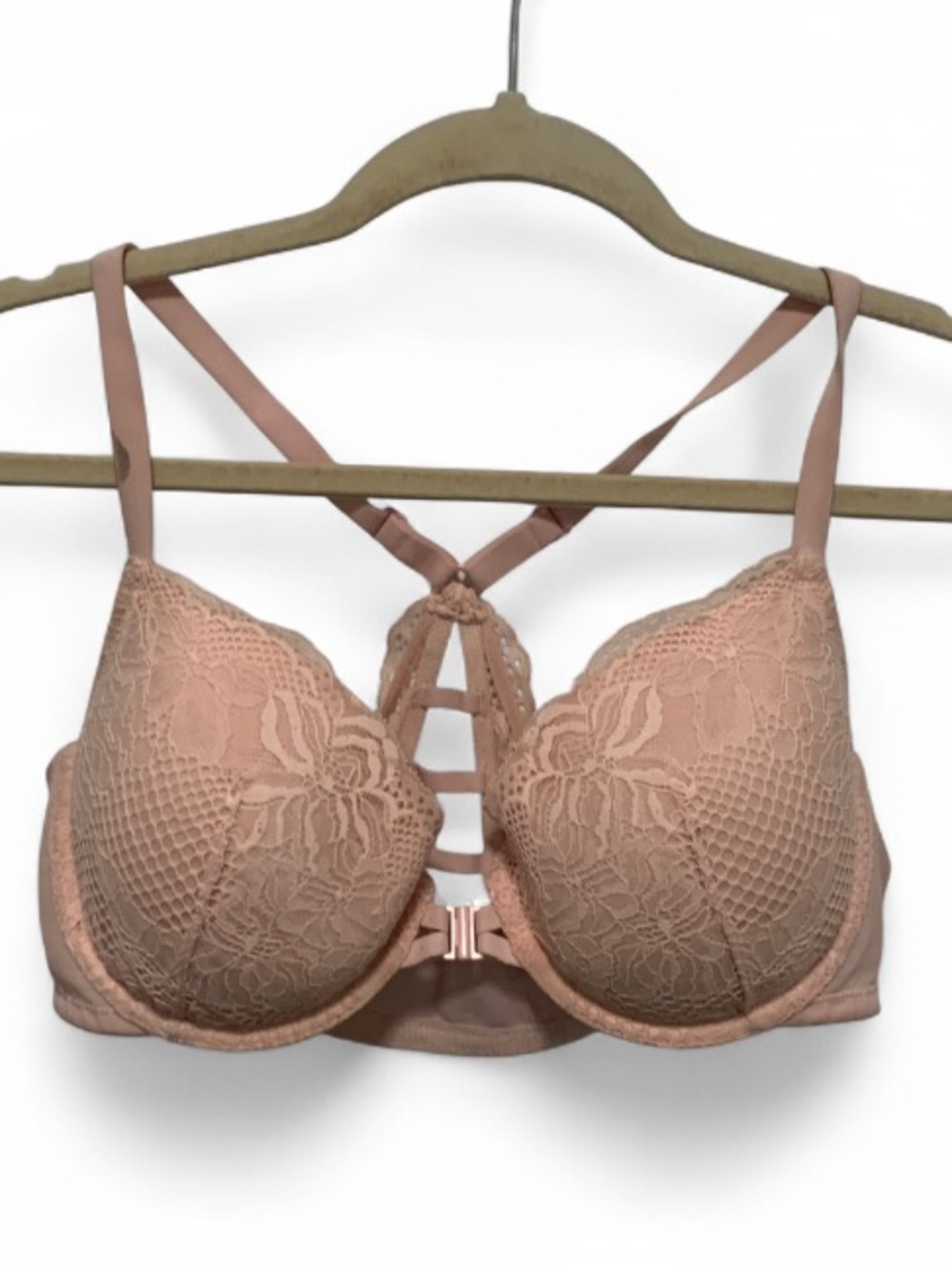 Auden Lightly Lined Demi Coverage Racerback Front Closure Bra